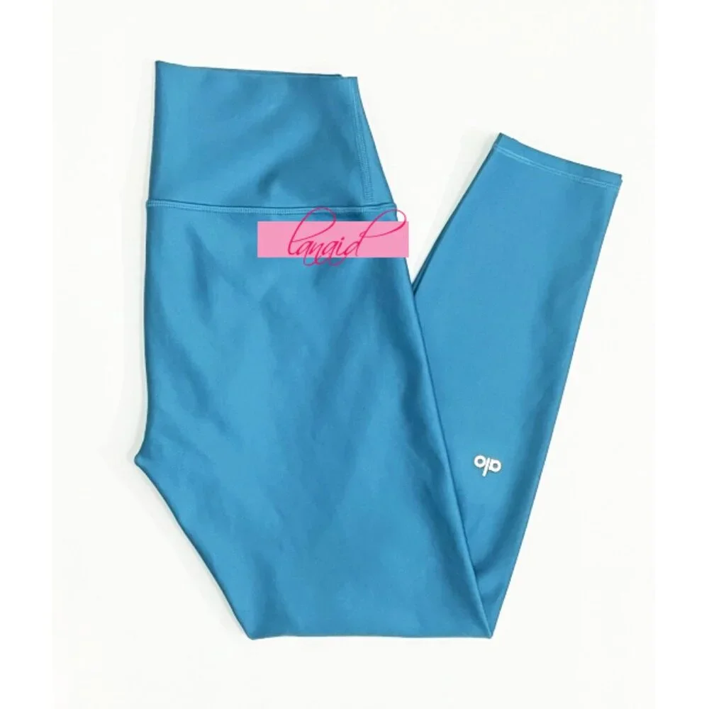 Alo 7/8 High-Waist Airlift Leggings Blue Splash Hi-Rise Waisted Tights Skinny L